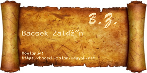 Bacsek Zalán névjegykártya
