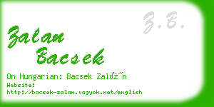 zalan bacsek business card
